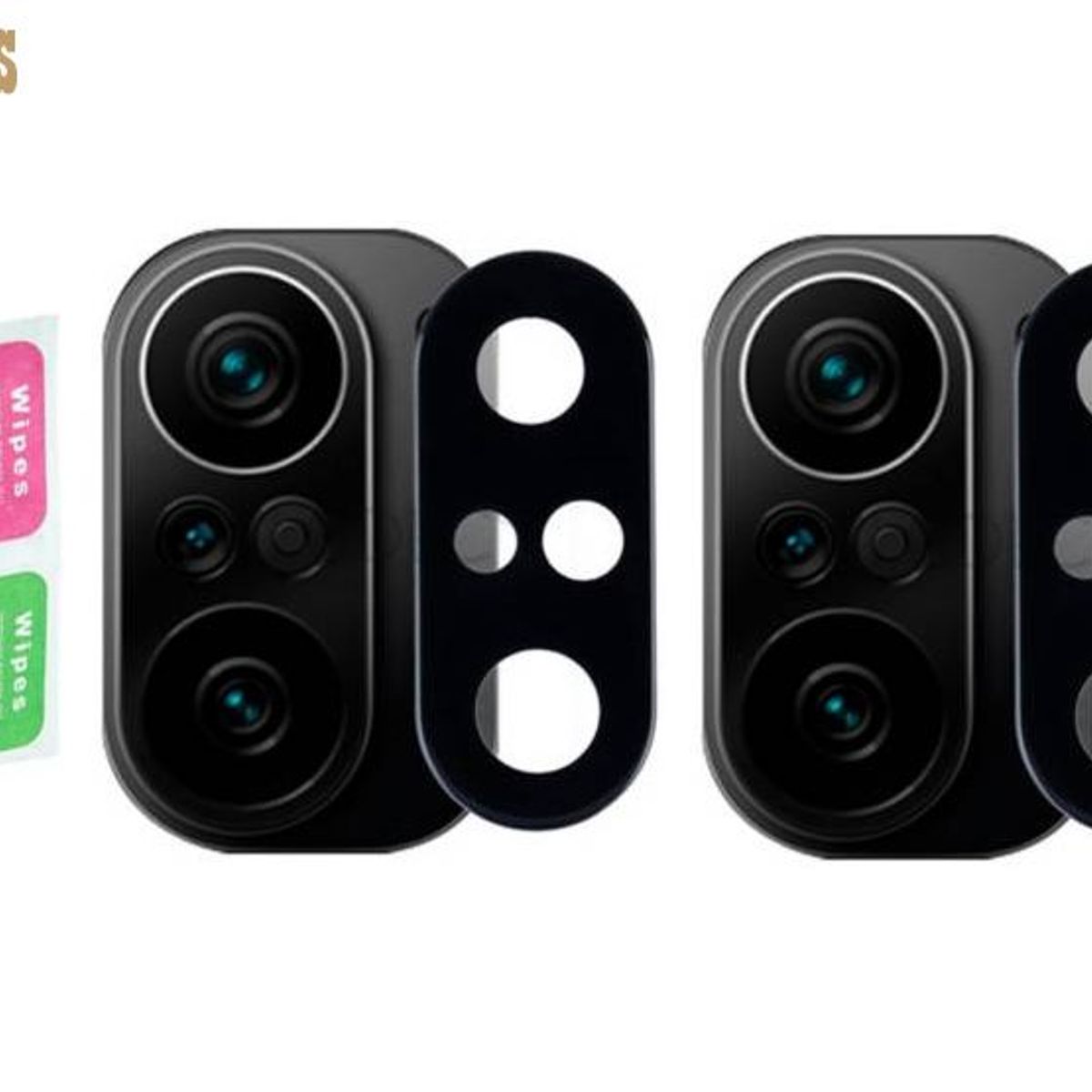 GENERICO - Pack X2 Protectores Lente de Cámara Xiaomi Poco F3 - Negro
