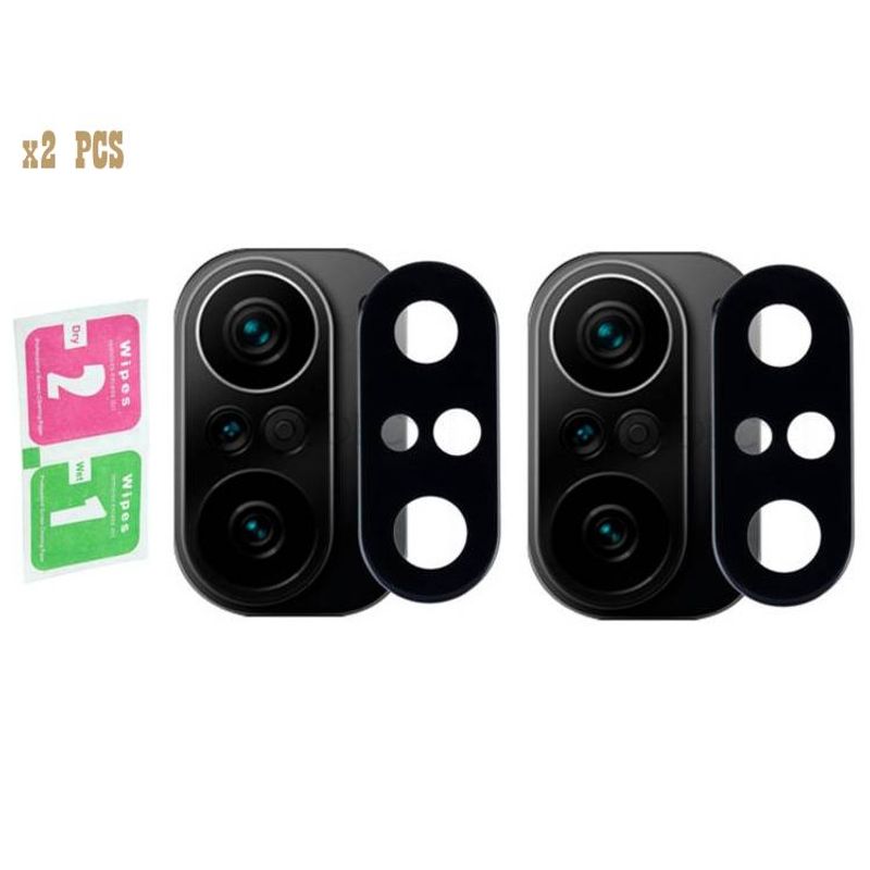 GENERICO - Pack X2 Protectores Lente de Cámara Xiaomi Poco F3 - Negro