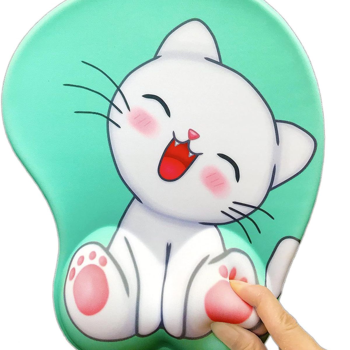 GENERICO - Mouse Pad 3D Almohadilla Ergonómico Reposamuñecas Antideslizante Gato