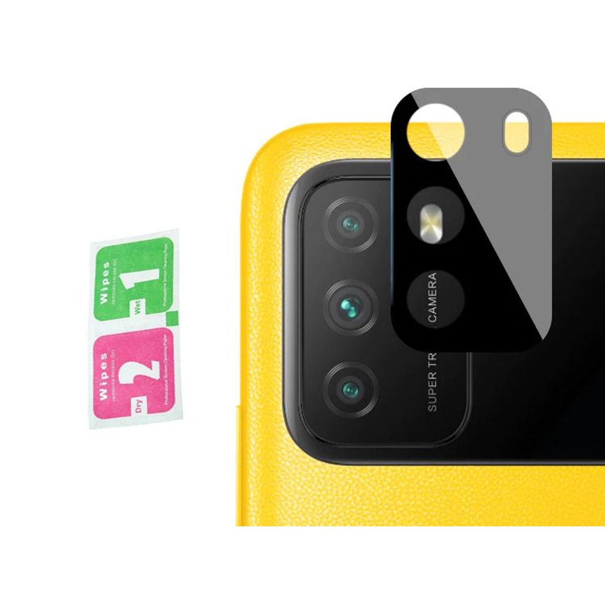 GENERICO - Vidrio Protector para Lente de Cámara Xiaomi Poco M3 - Negro