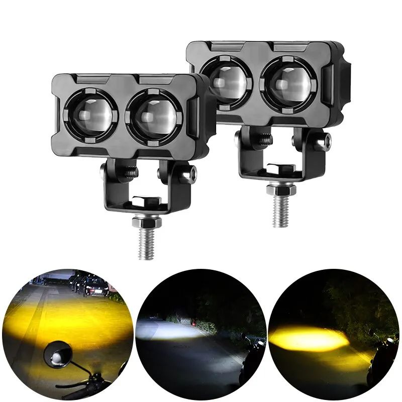 KOBO - Faros Led Antiniebla Doble Color Con Lupa 12d Ultra Potente