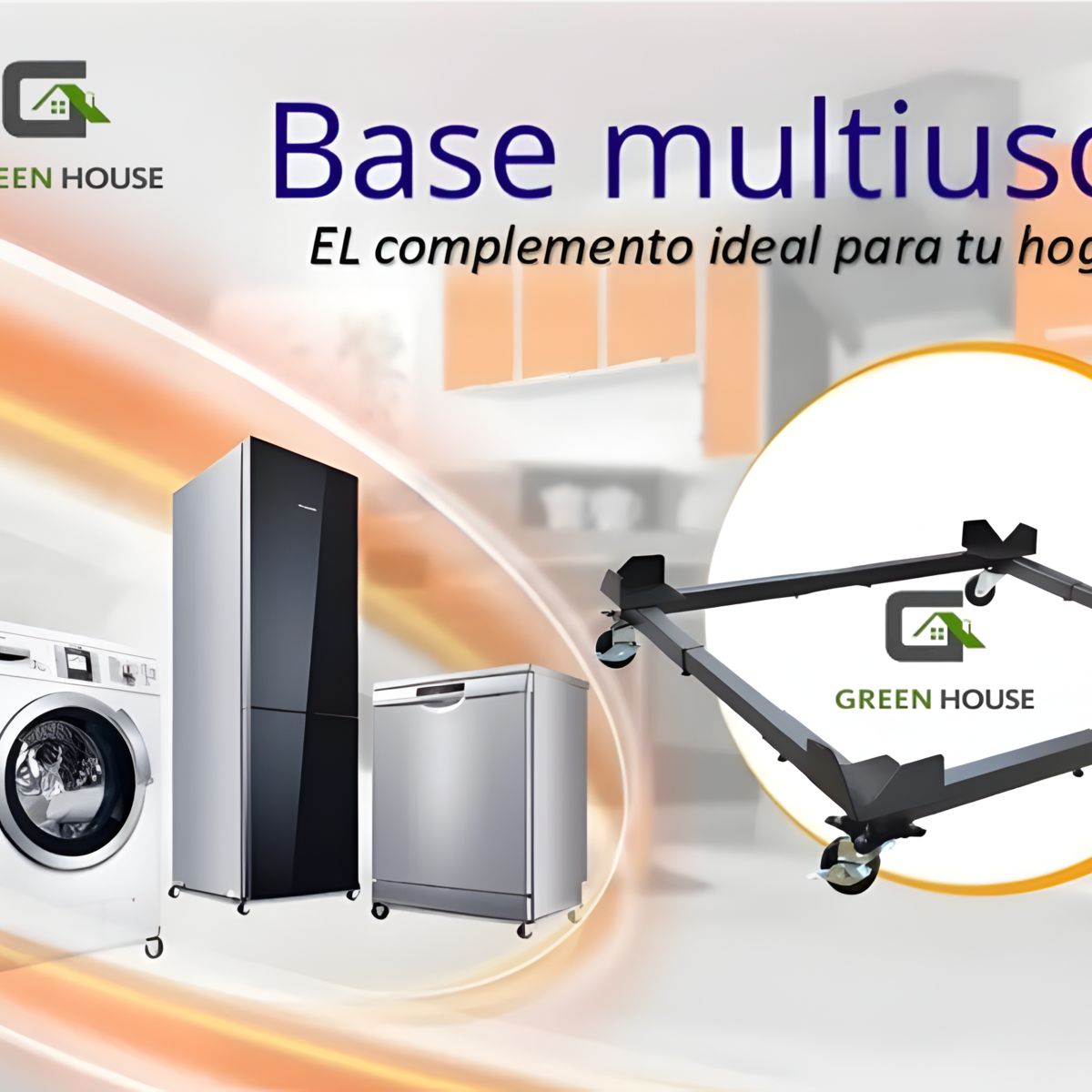 GREEN HOUSE - BASE  PARA LAVADORA - REFRIGERADORA - COCINA  CON FRENOS NACIONAL