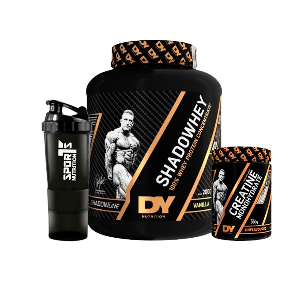 DORIAN YATES - Pack ShadoWhey Vainilla 2 kg + Creatina 300gr con SmartShaker