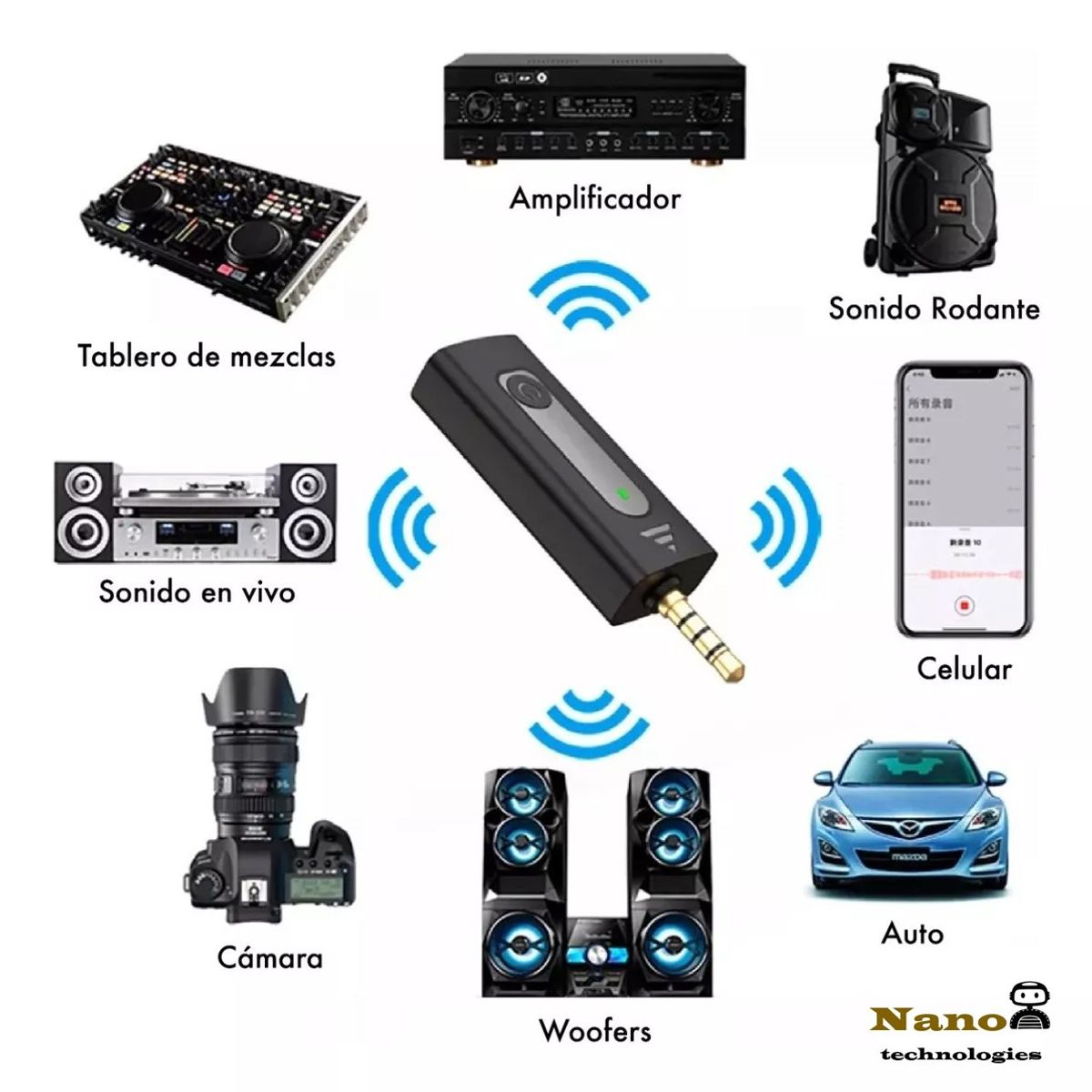 OEM - Micrófonos Inalámbricos solaperos 2 en 1 K35 para cámaras y equipos