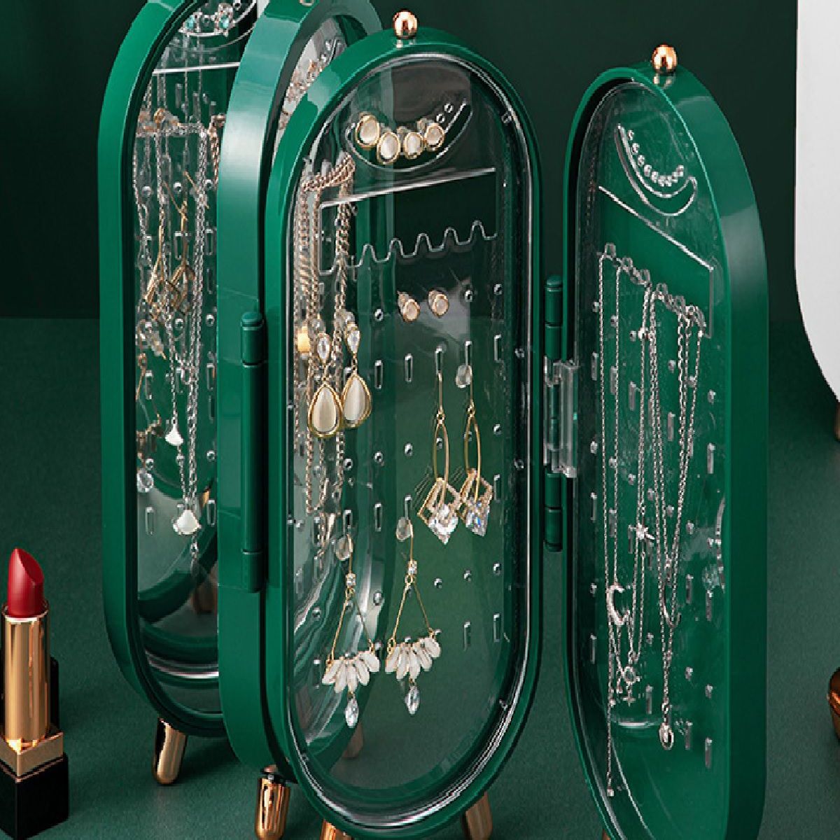 GENERICO - Joyero Organizador Acrilico Plegable para Joyas Importado Collar Arete