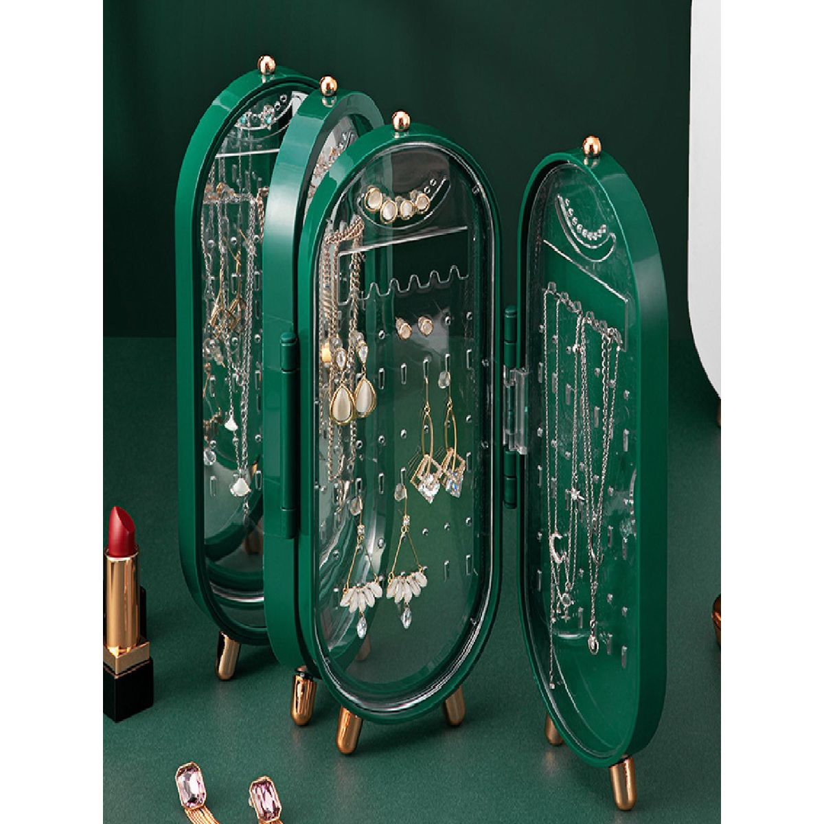 GENERICO - Joyero Organizador Acrilico Plegable para Joyas Importado Collar Arete