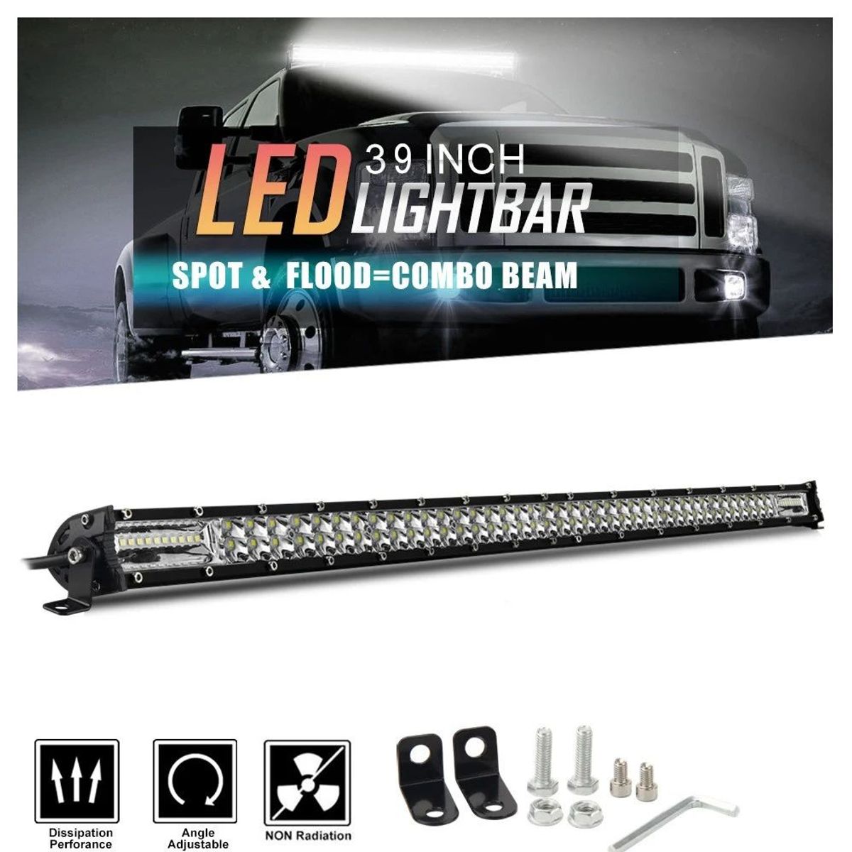 KOBO - Barra Slim Led Doble Fila Blanco 50cm 60 Leds 180w Premium