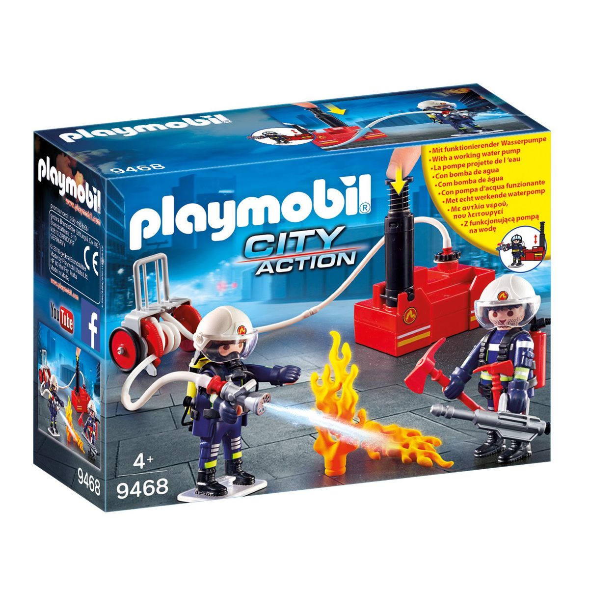 PLAYMOBIL - Playmobil City Action Bomberos con Bomba de Agua