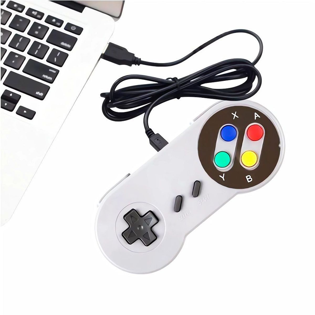 GENERICO - Mando Tipo Super Nintendo Para Pc Con Cable USB