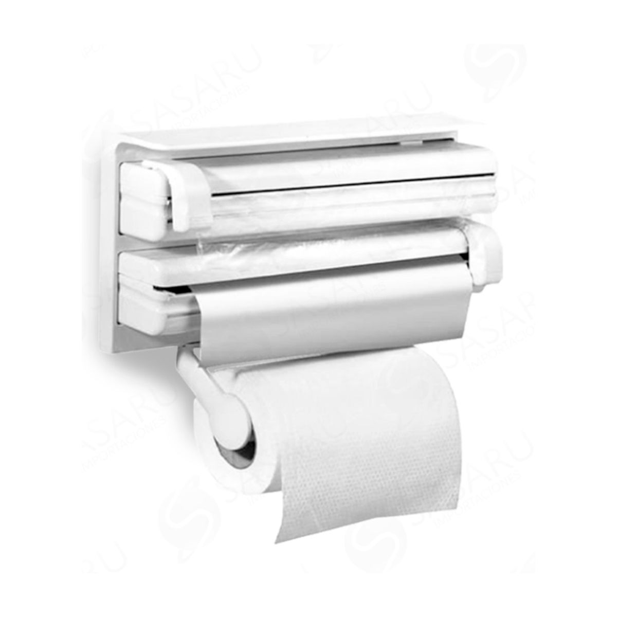SASARU - Porta Papel Organizador Triple Rollo para Pared