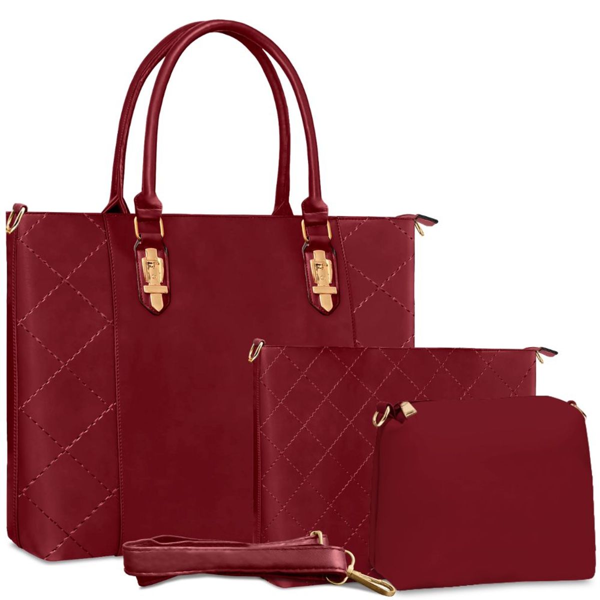 MINARI - Juego de Carteras Bolsos 3 Piezas Rojo T30