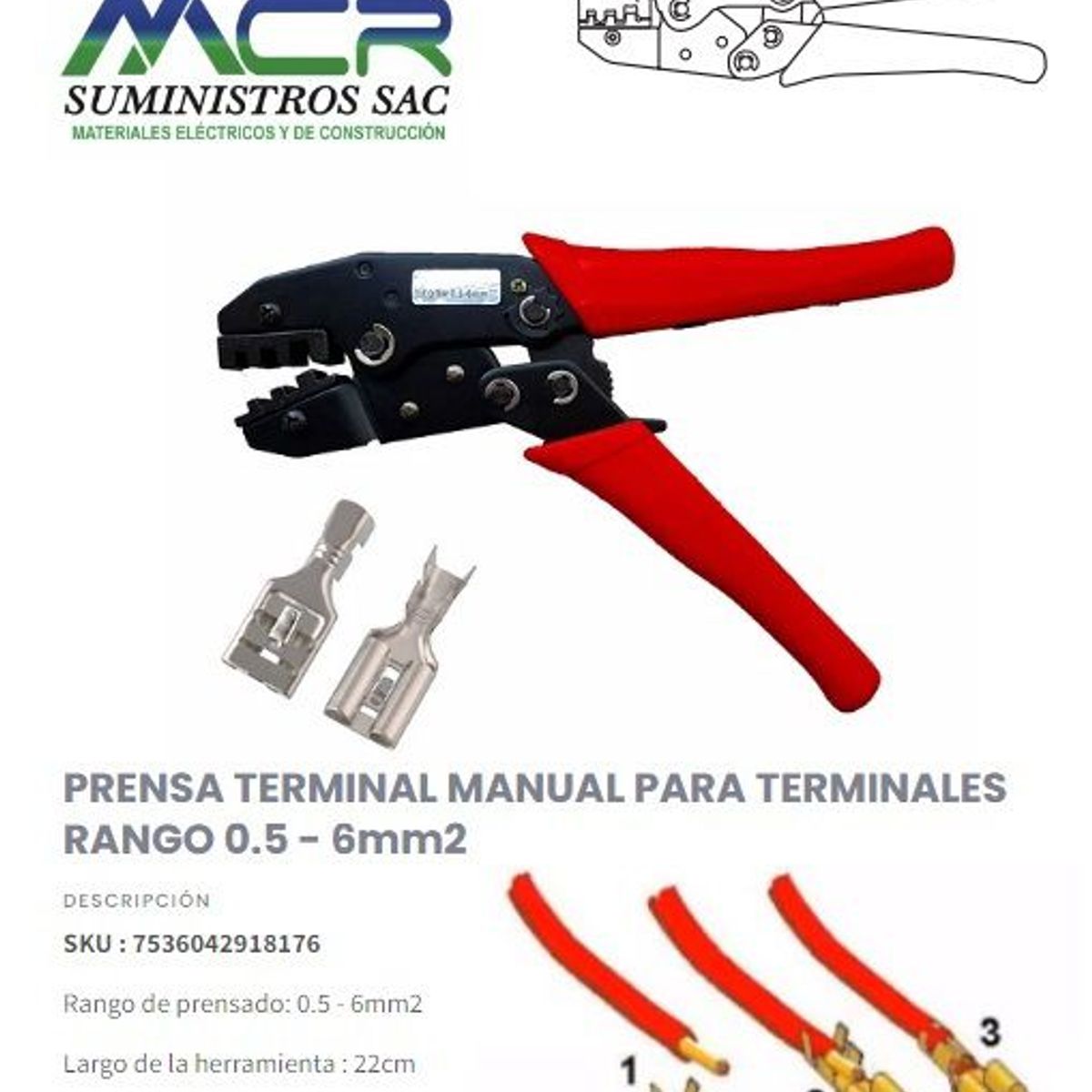 GENERICO - PRENSA TERMINAL MANUAL PARA TERMINAL FASTON Y NO AISLADO ABIERTO