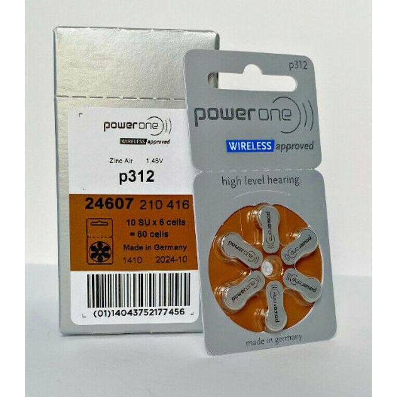 POWERONE - CAJA DE 60 PILAS PARA AUDIFONOS POWER ONE p312