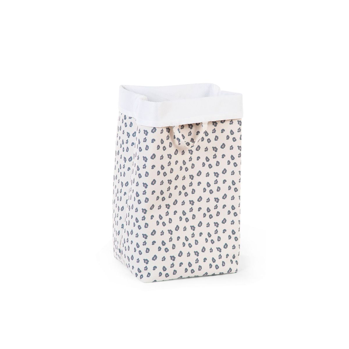 CHILDHOME - CESTA DE ALMACENAJE DE LONA 32 X 32 X 60 CM LEOPARDO BLANCO CHILDHOME