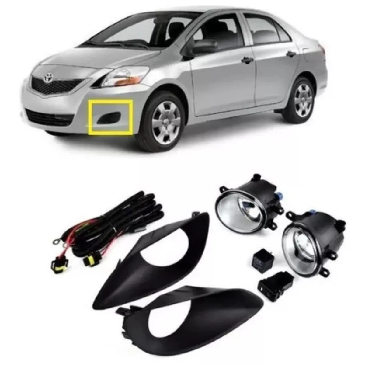 GENERICO - FAROS NEBLINEROS TOYOTA YARIS 2006 2007 2009 2010 2012 2013.