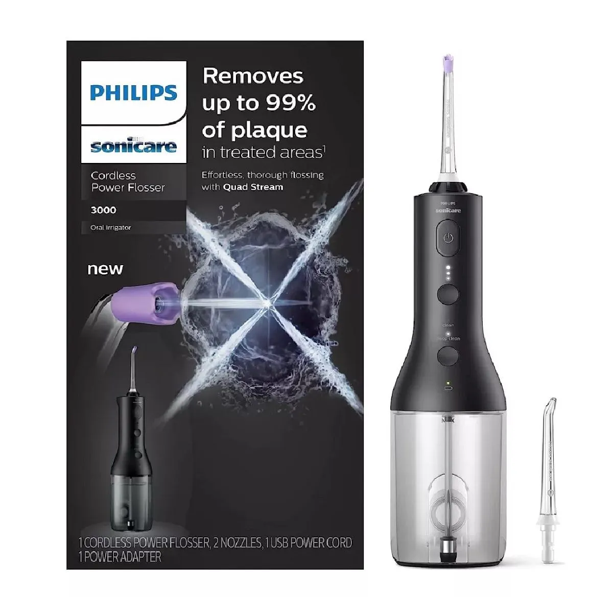 PHILIPS - Hilo Dental Eléctrico Philips Inalambrico Con 2 Boquillas