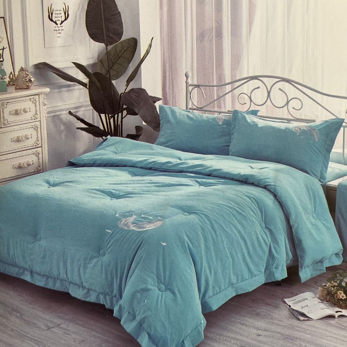 MINGDA - Set de Edredón 2 Pz + Sábanas + Funda  de 5 piezas