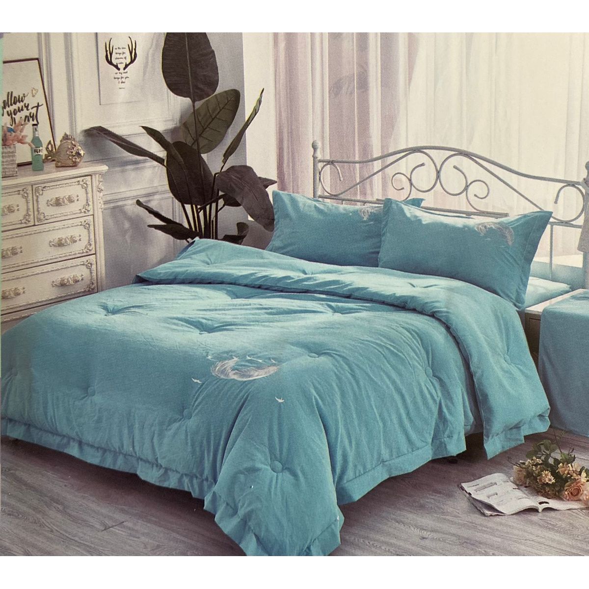 MINGDA - Set de Edredón 2 Pz + Sábanas + Funda  de 5 piezas