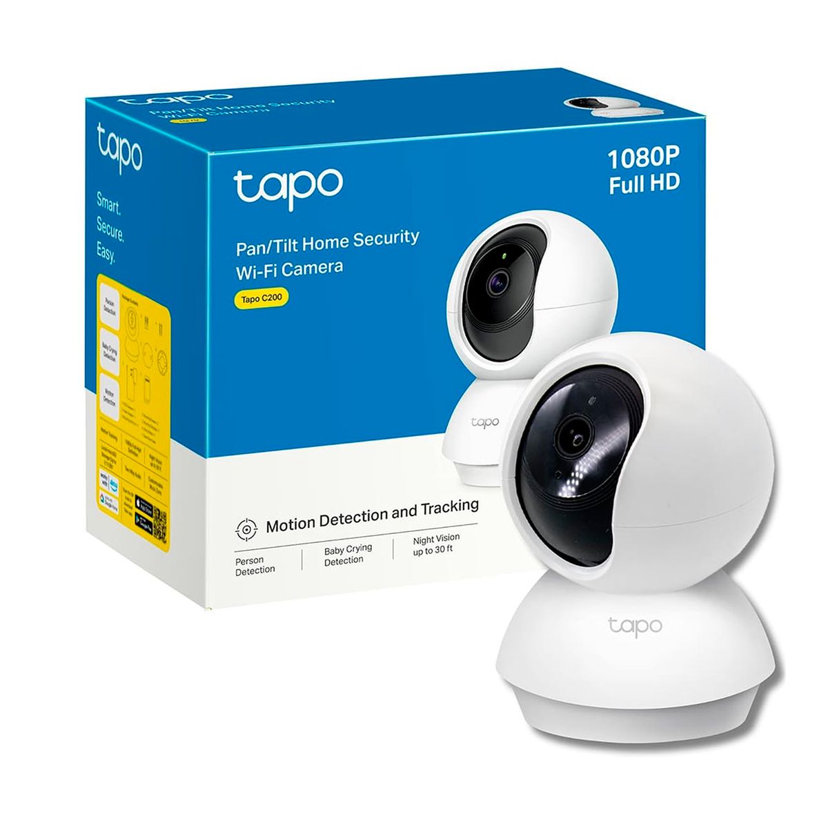 TP LINK - CAMARA TP-INK TAPO C200 FHD 1080P WIFI HORIZONTAL 360°VERTICAL 114°