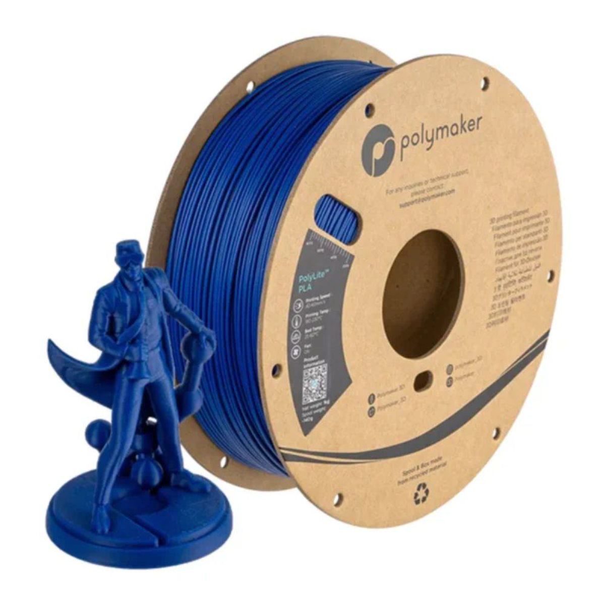 Filamento PolyLite PLA  Azul 175mm 1Kg, marca POLYMAKER - Foto Principal