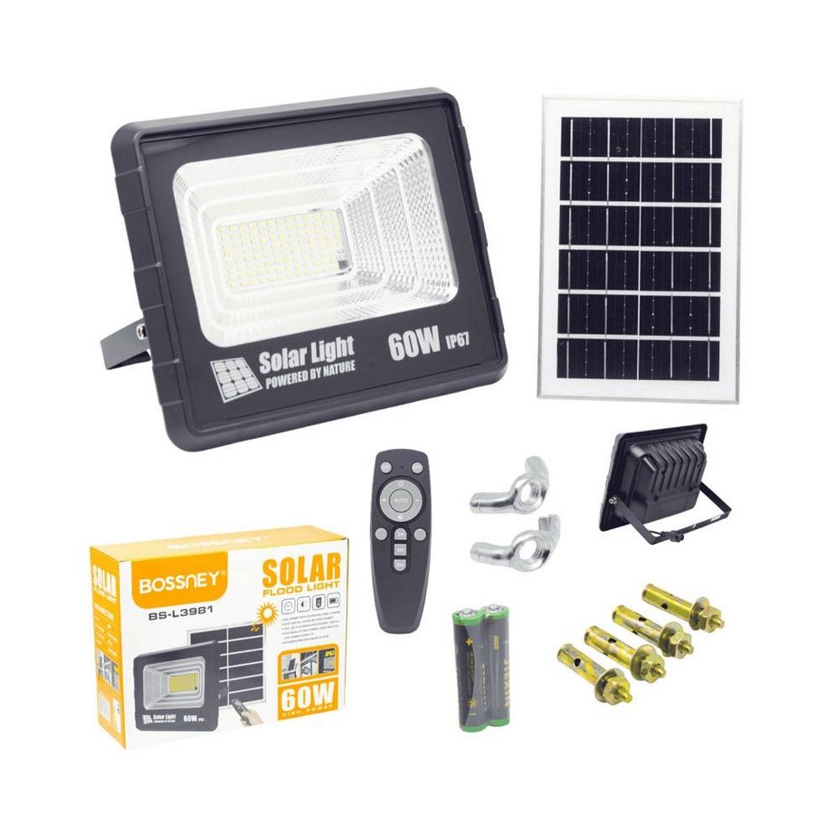 OEM - Reflector Solar Led 100W - Con Sensor de luz y Autoencendido - Bossney