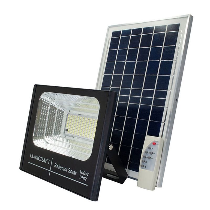 SEISA - Lampara Luz Solar Led 100W - Con Sensor de luz y Autoencendido