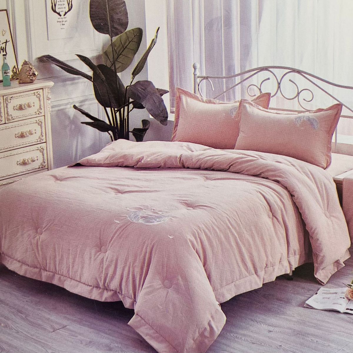 MINGDA - Set de Edredón 2 Pz + Sábanas + Funda  de 5 piezas