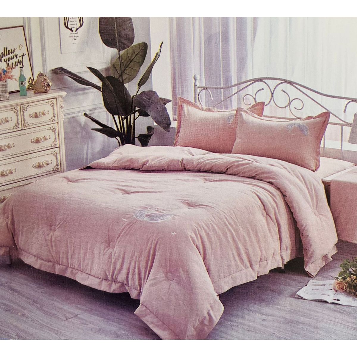 MINGDA - Set de Edredón 2 Pz + Sábanas + Funda  de 5 piezas