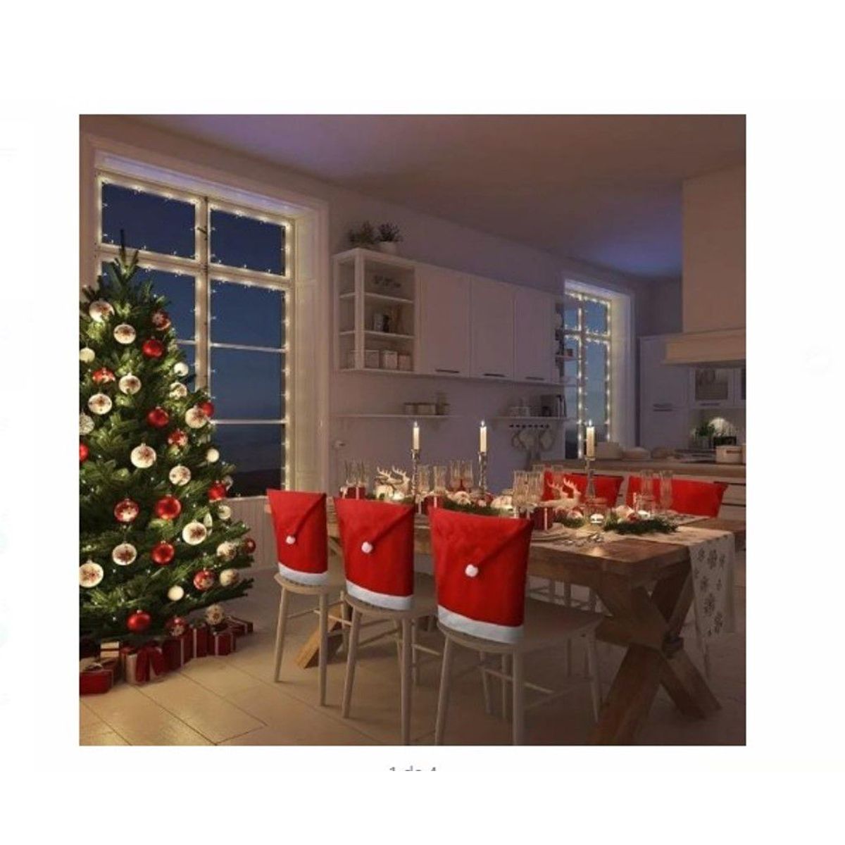 GENERICO - Fundas de Sillas  Navideñas Rojo de Calidad