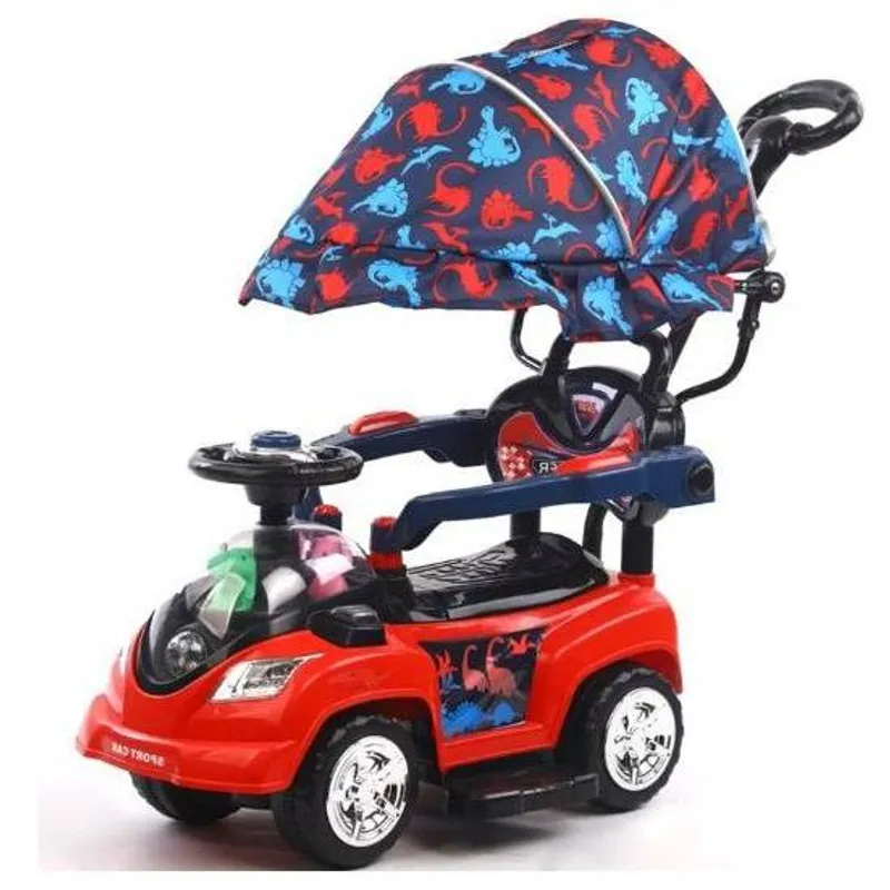 GENERICO - Carritos con Sombrilla para Niños Dinos Rojo