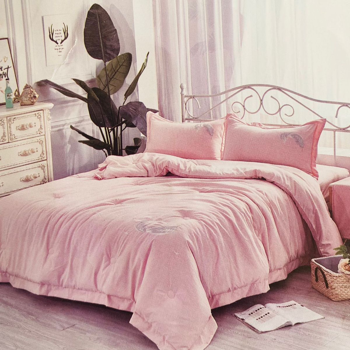 MINGDA - Set de Edredón 2 Pz + Sábanas + Funda  de 5 piezas