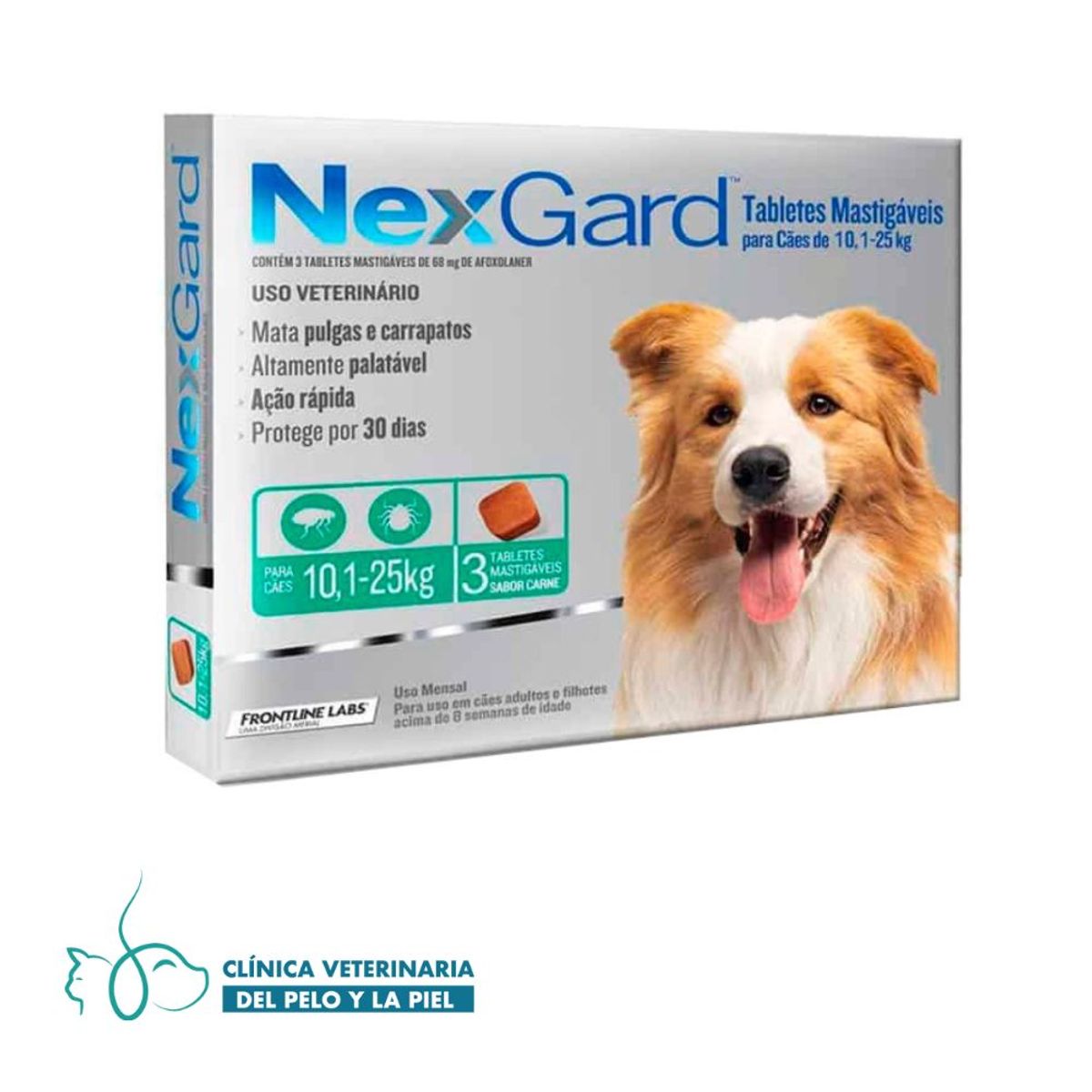 NEXGARD - Antiparasitario Nexgard Perros 10.1 A 25 Kg. X 3 Tabletas