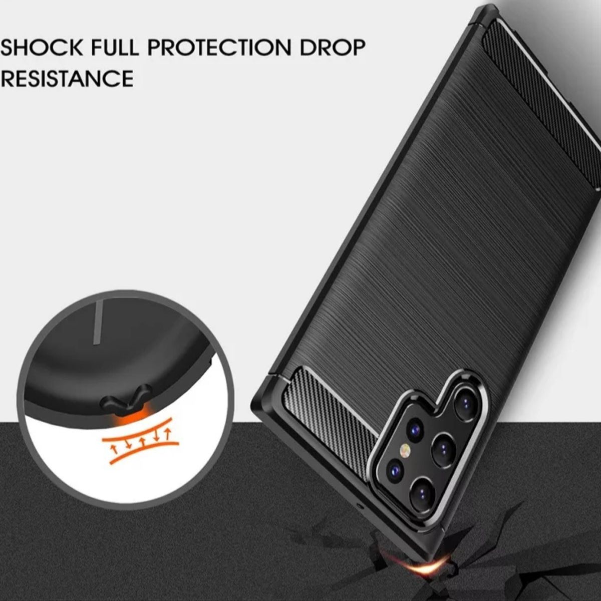 GENERICO - Funda Bumper Samsung S23 Ultra Fibra de Carbono Cepillada