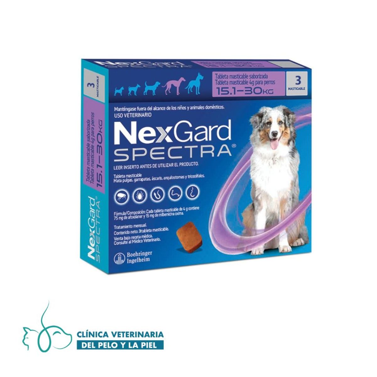 NEXGARD - Nexgard Spectra de 15.1 a 30 kg x 3 Pastillas