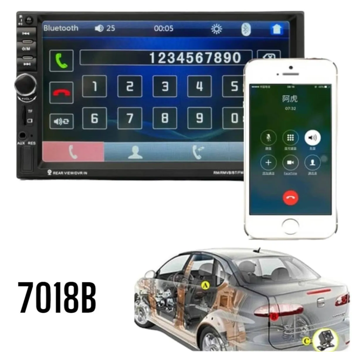 OEM - Stéreo Autoradio Pantalla 7Táctil Bluetooth Cámara Trasera