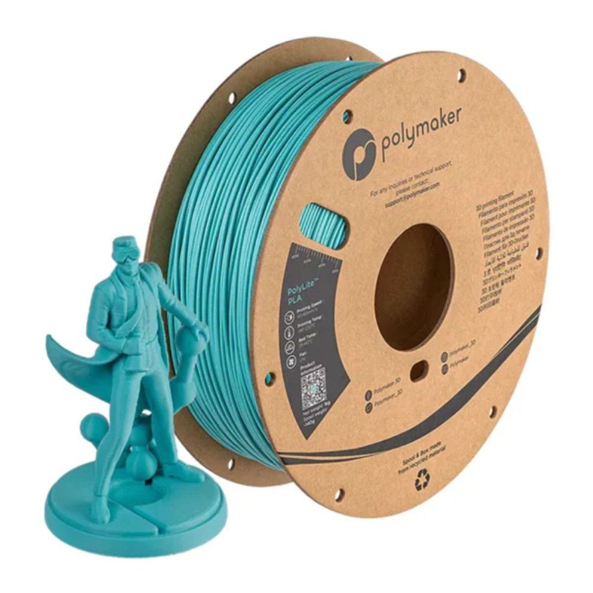 POLYMAKER - Filamento PolyLite PLA Turquesa 175mm 1Kg