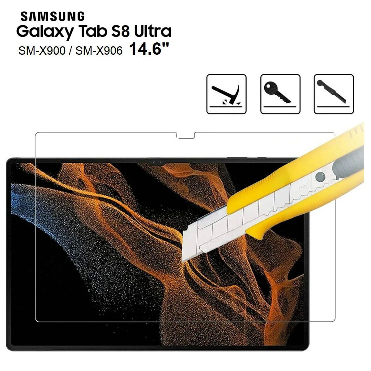 GENERICO - Mica Vidrio Templado para Samsung Tab S8 Ultra 14.6 SM-X900 SM-X906