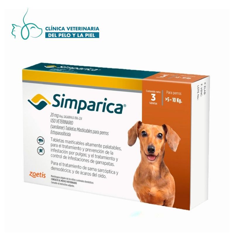 SIMPARICA - Simparica de 5 a 10 kg x 3 Pastillas
