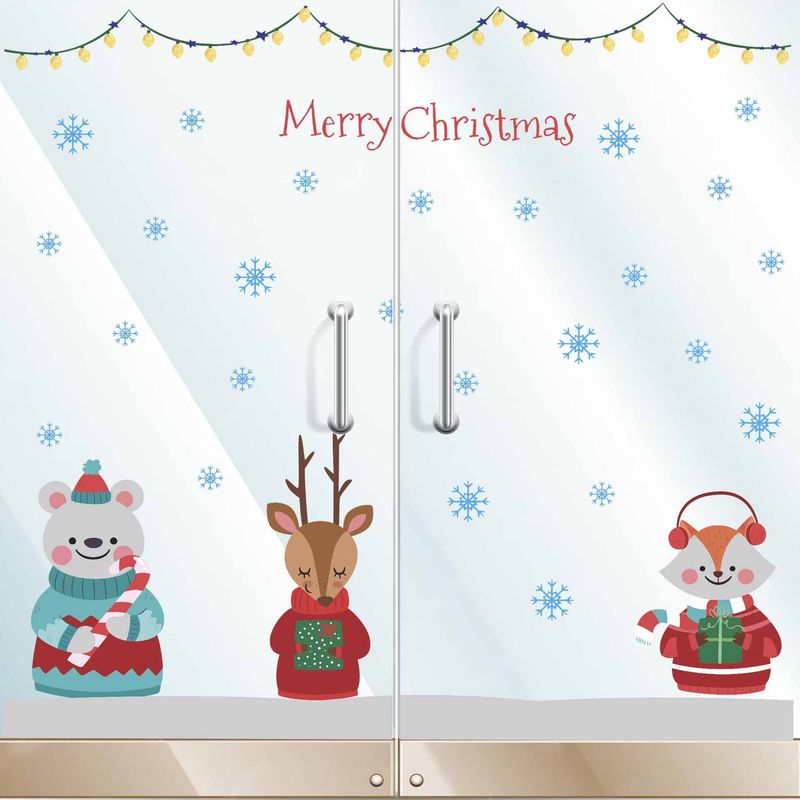 GENERICO - Vinilo Navideño decoracion de Navidad renos paredes o lunas