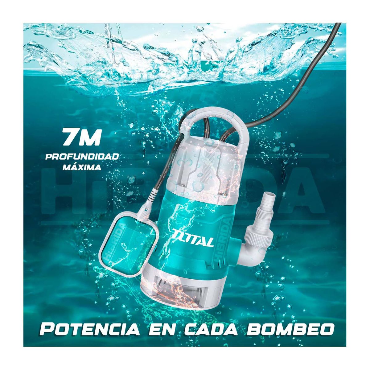 TOTAL TOOLS - BOMBA SUMERGIBLE TOTAL  AGUA SUCIA/LIMPIA 750W DRENAJE - TWP87506-5
