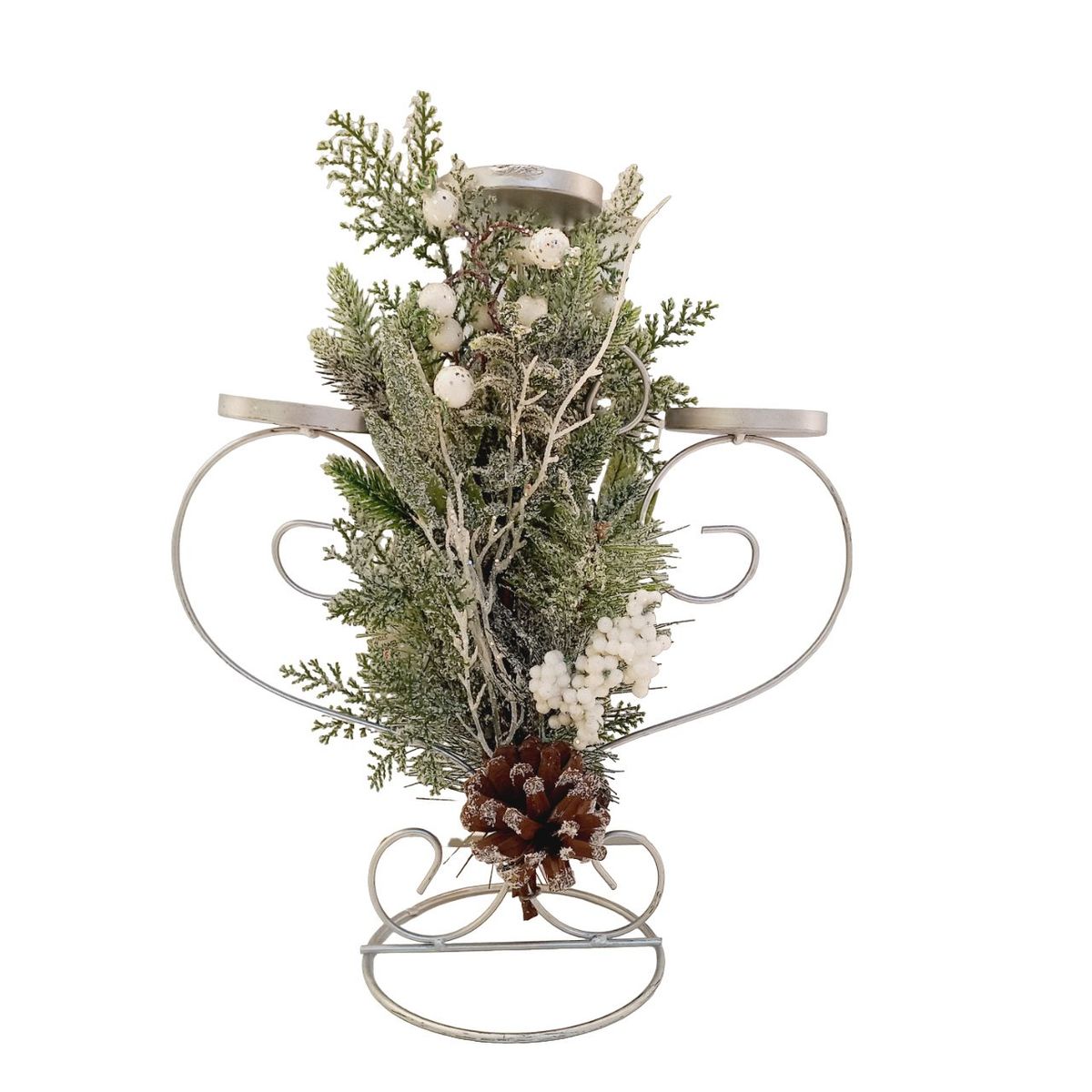 SANTINI - Portavela de 3 Niveles Nevado