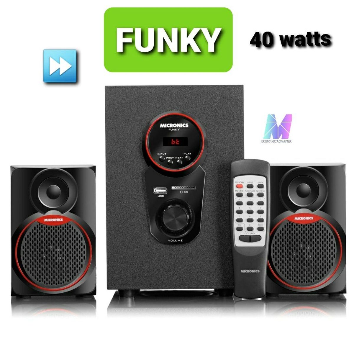 GENERICO - Parlante Bluetooth FM SD USB Micronics Funky S7077BT