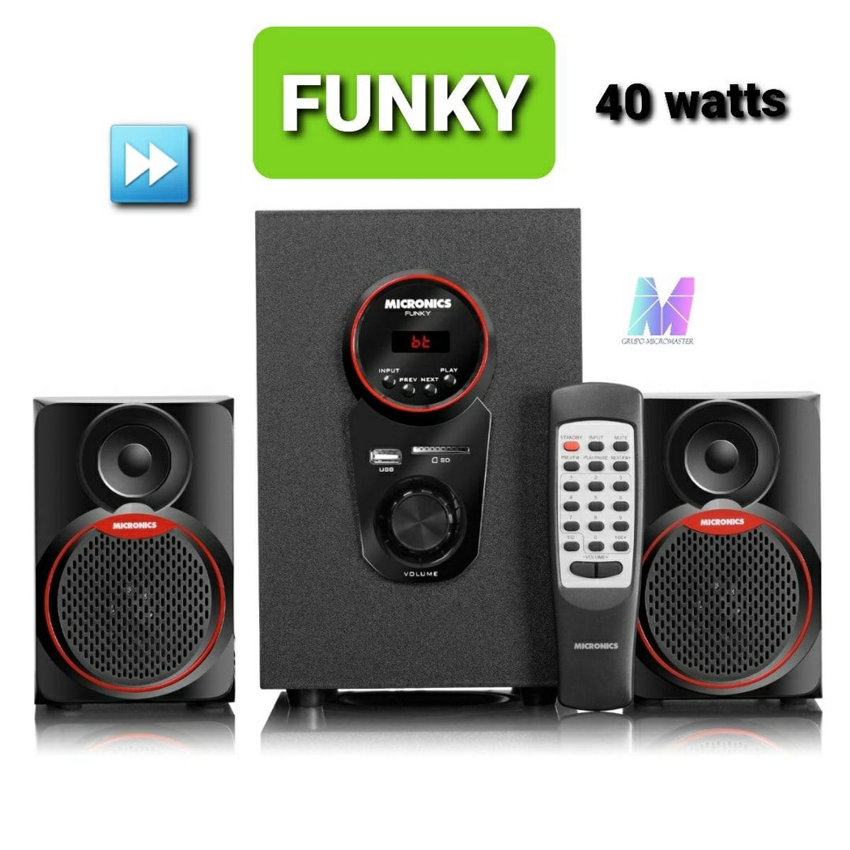 GENERICO - Parlante Bluetooth FM SD USB Micronics Funky S7077BT