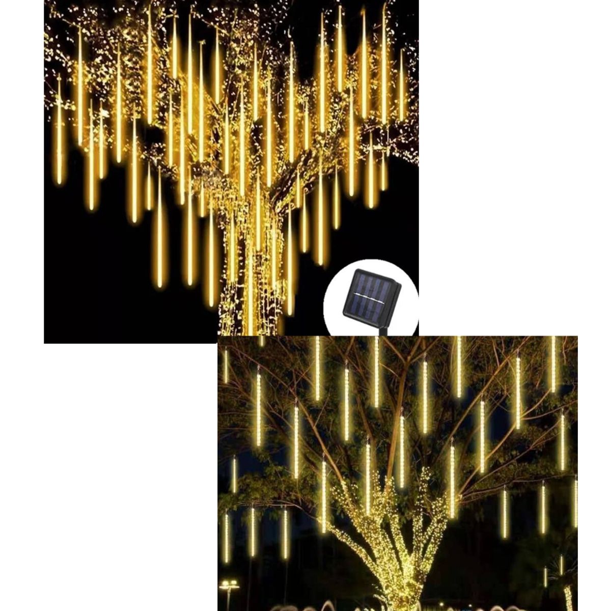 GENERICO - Guirnalda Solar Barra Led Meteorito Jardin Exterior Navidad