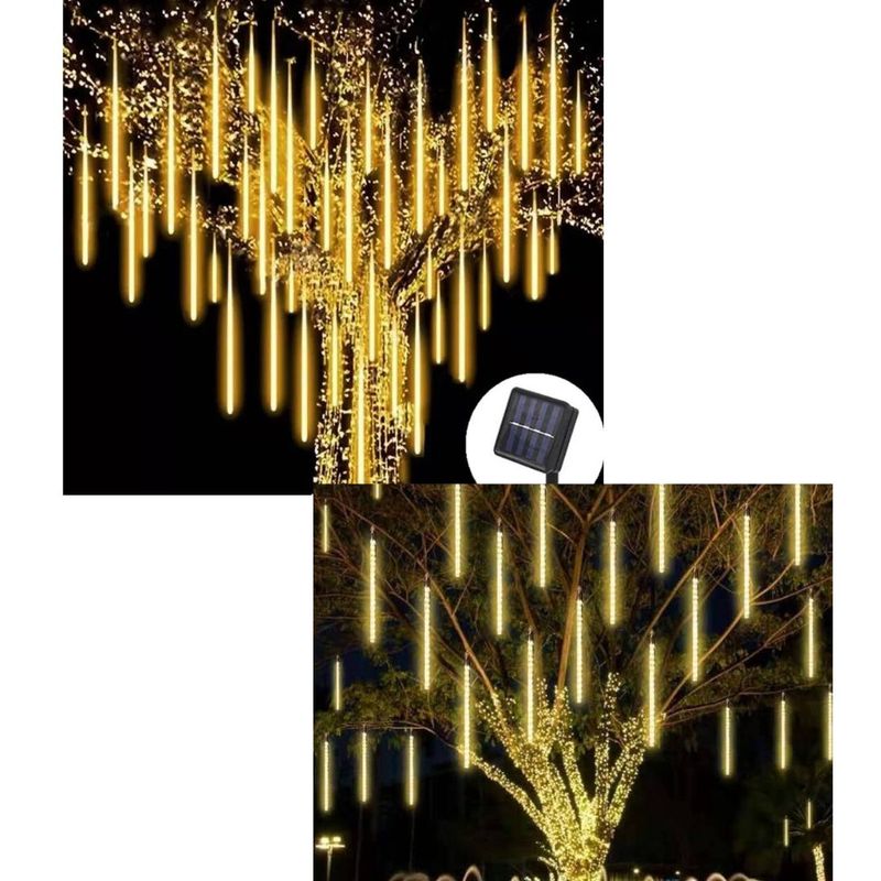 GENERICO - Guirnalda Solar Barra Led Meteorito Jardin Exterior Navidad