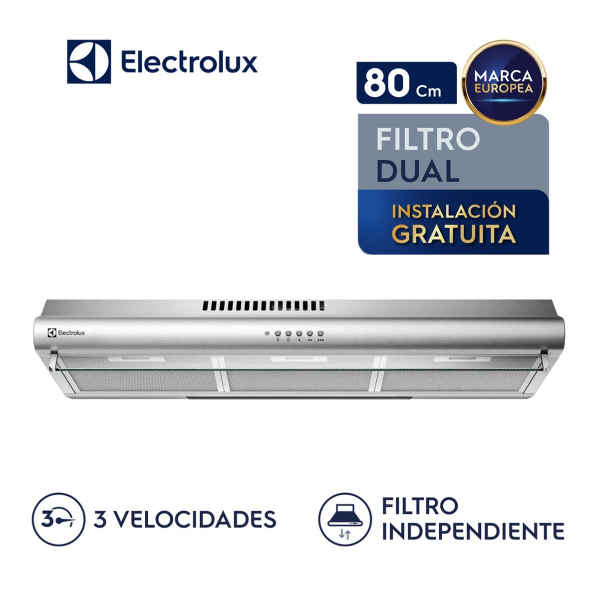 Electrolux - Campana Extractora Electrolux 3 velocidades EJSE302TBJS