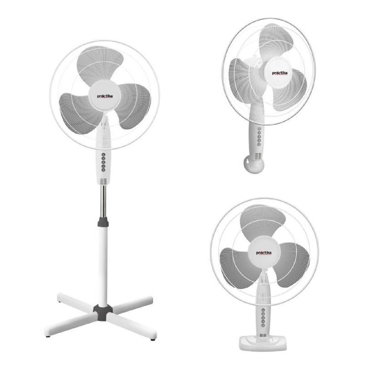 PRACTIKA - Ventilador Altea 3 en 1 Gris y Blanco