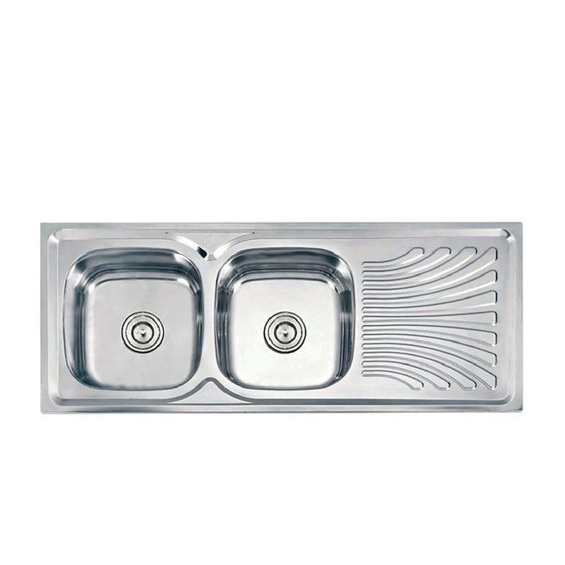 XM - LAVADERO DE ACERO INOXIDABLE 2POZAS CON ESCURRIDERO WDS12050A