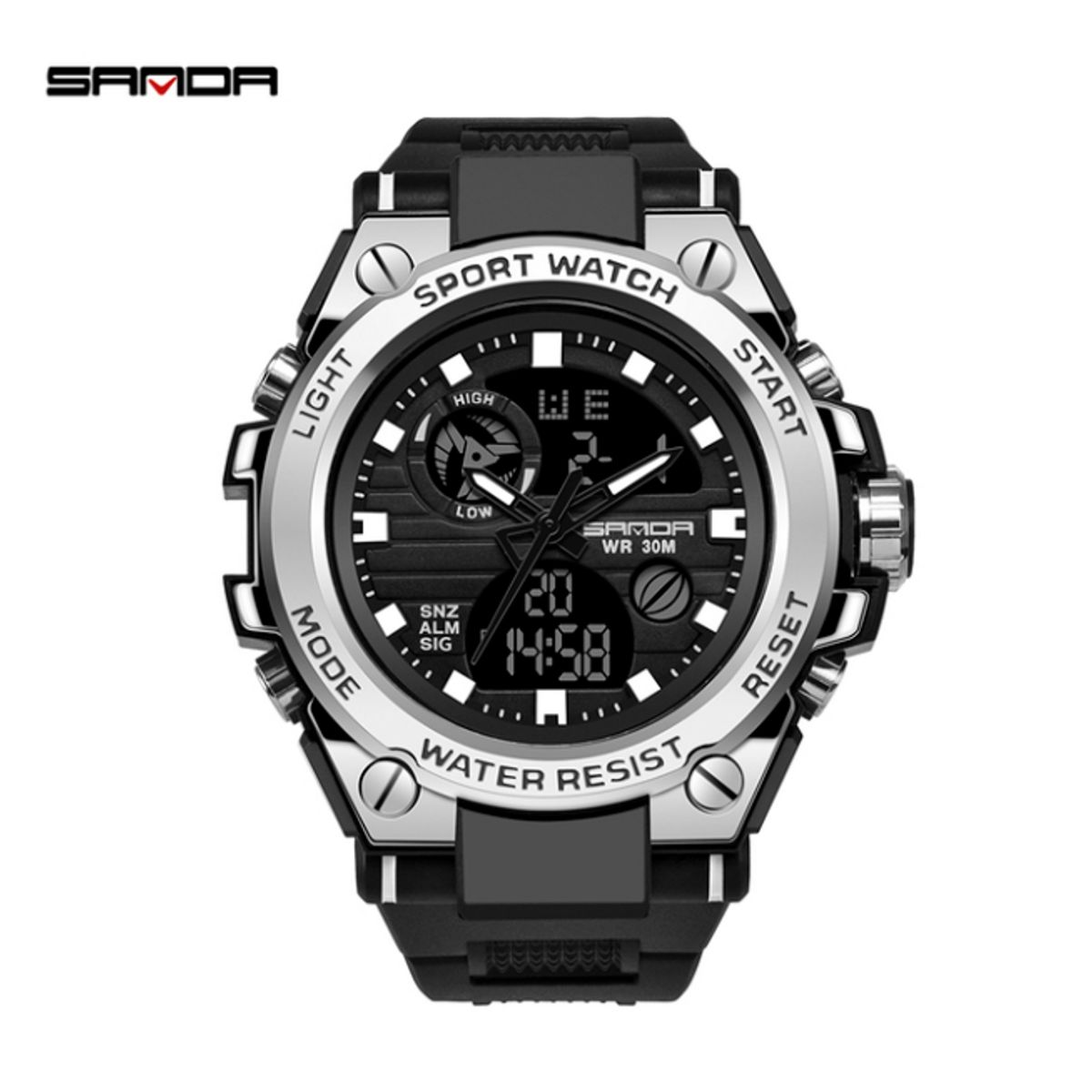 SANDA - Reloj Deportivo Sanda  Resistente - Plata