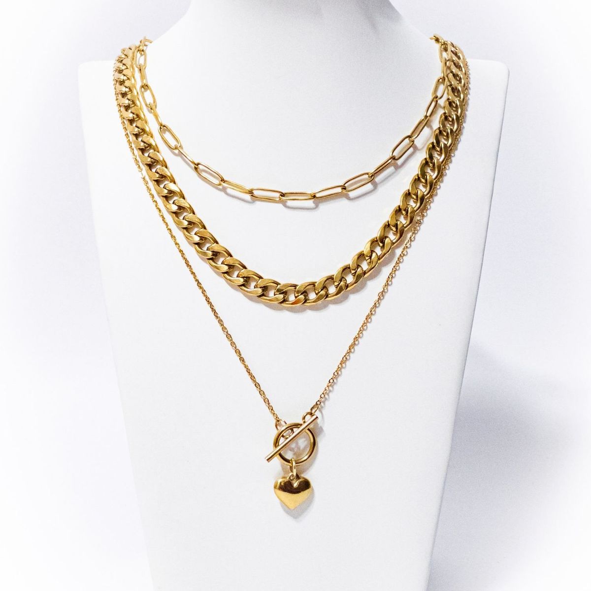 GENERICO - Set de 3 collares con corazón - Naif Jewelry